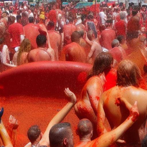 Kunst bei der Tomatina von Buñol: Wandbilder, vergängliche Skulpturen und kreative Ausdrucksformen