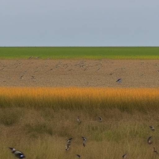 Biodiversität in der Nähe der Windmühlen in Holland: Vögel und Tiere in grünen Feldern